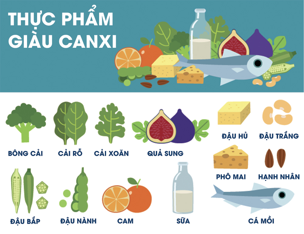 thực phẩm giàu canxi tốt cho xương khớp