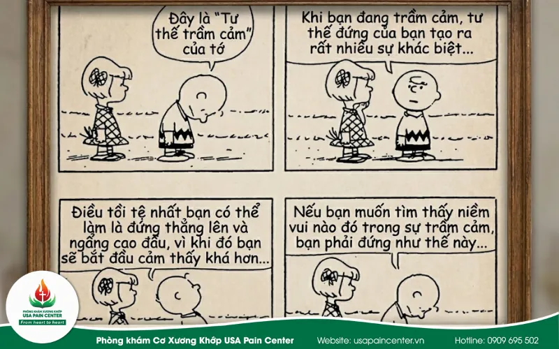 Tư thế gù hoặc co rút có thể duy trì và làm trầm trọng hơn cảm xúc tiêu cực