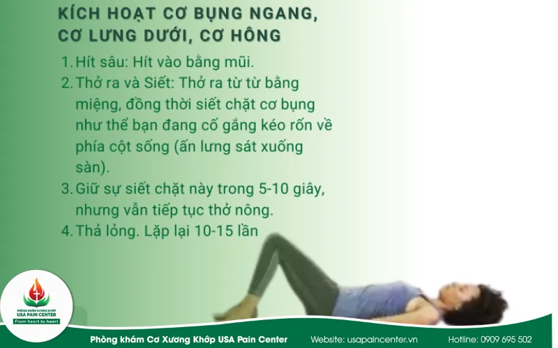 Bài tập hóp bụng kích hoạt nhóm cơ bụng ngang sâu nhất