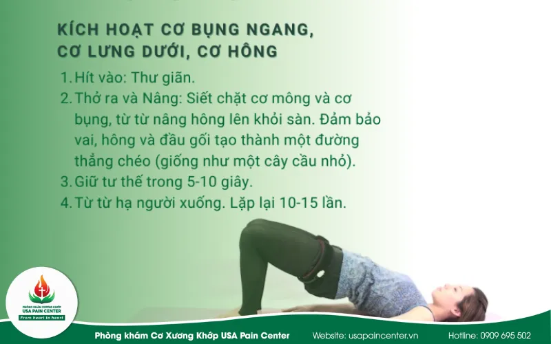 Bài tập bắc cầu tăng cường sức mạnh vùng cơ mông đùi