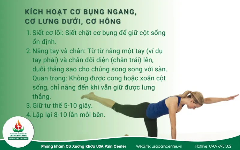 Bài tập giữ cân bằng giúp ổn định trục chuyển động thắt lưng