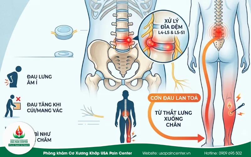 Các tình trạng phồng đĩa đmẹ thắt lưng