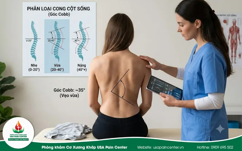 vẹo cột sống góc 20 tới 40 độ